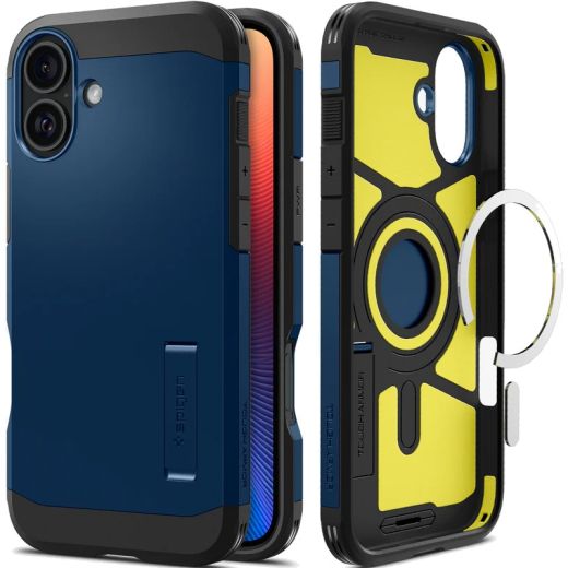 Протиударний чохол Spigen Tough Armor AI MagSafe Navy Blue для iPhone 16 (ACS08086)