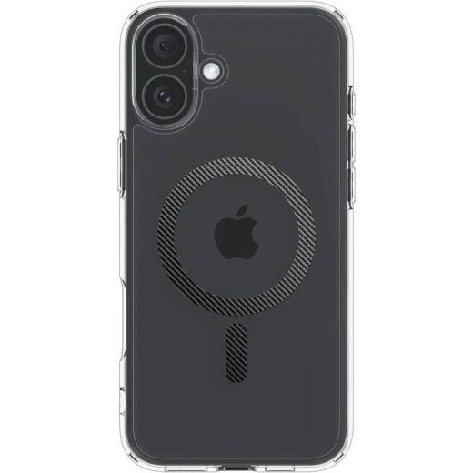 Прозрачный чехол Spigen Ultra Hybrid MagSafe Carbon Fiber для iPhone 16 (ACS08207)