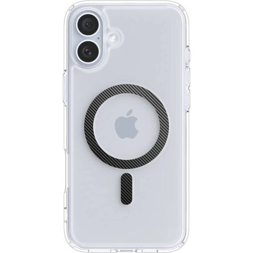 Прозрачный чехол Spigen Ultra Hybrid MagSafe Carbon Fiber для iPhone 16 (ACS08207)