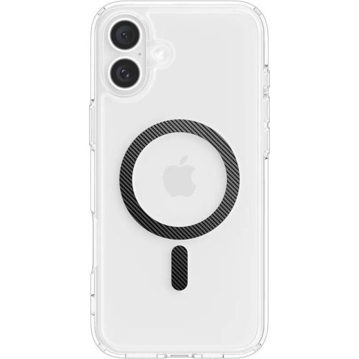 Прозорий чохол Spigen Ultra Hybrid MagSafe Carbon Fiber для iPhone 16 Plus (ACS08077)