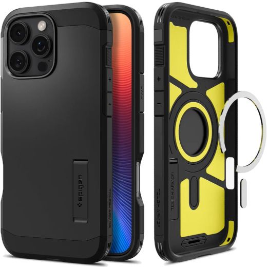 Противоударный чехол Spigen Tough Armor AI MagSafe Black для iPhone 16 Pro (ACS08146)