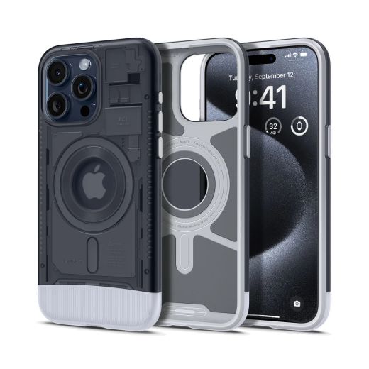 Чехол с кошельком Spigen Classic C1 Bundle (MagFit) Graphite для iPhone 15 Pro (SPBD240002)