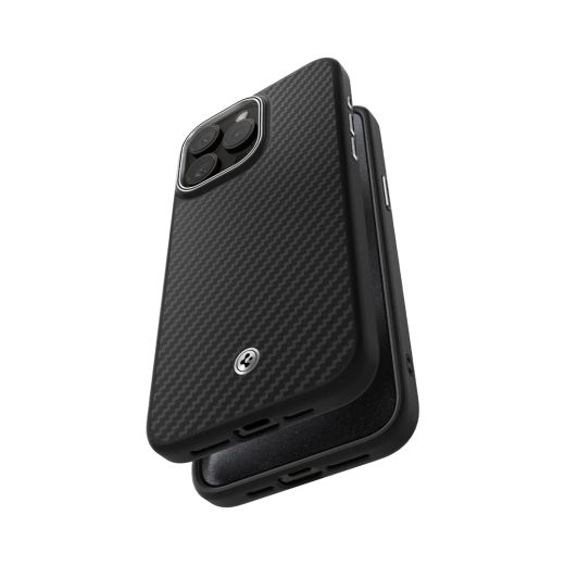 Карбоновый чехол Spigen Enzo Aramid Matte Black для iPhone 15 Pro Max (ACS07044)