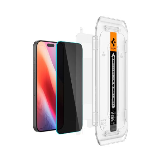 Захисне скло антишпигун Spigen Glass tR EZ Fit Privacy (2 шт.) для iPhone 16 (AGL07941)