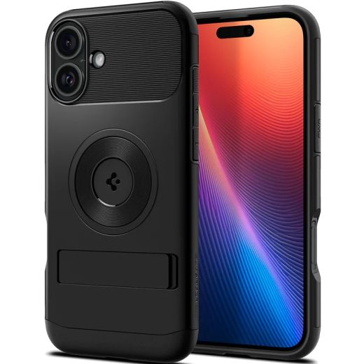 Противоударный чехол Spigen Slim Armor MagSafe Black для iPhone 16 Plus (ACS08098)