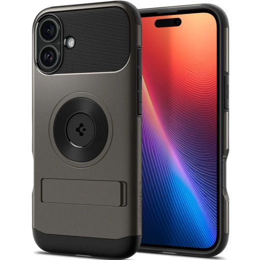 Протиударний чохол Spigen Slim Armor MagSafe Gunmetal для iPhone 16 Plus (ACS08097)