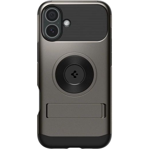 Противоударный чехол Spigen Slim Armor MagSafe Gunmetal для iPhone 16 (ACS08226)