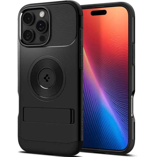 Противоударный чехол Spigen Slim Armor MagSafe Black для iPhone 16 Pro (ACS08164)