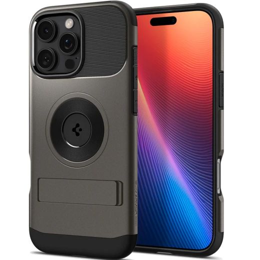 Противоударный чехол Spigen Slim Armor MagSafe Gunmetal для iPhone 16 Pro Max (ACS08033)