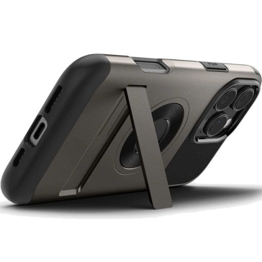 Противоударный чехол Spigen Slim Armor MagSafe Gunmetal для iPhone 16 Pro Max (ACS08033)