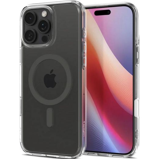 Прозорий чохол Spigen Ultra Hybrid T (MagFit + Camera Control) Graphite для iPhone 16 Pro (ACS08513)