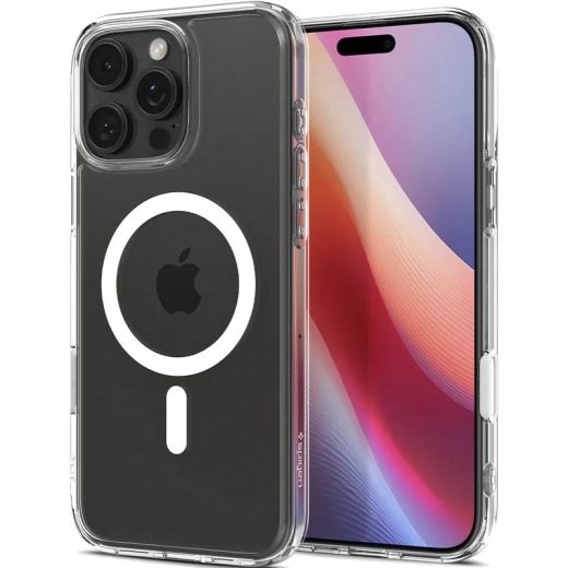 Прозорий чохол Spigen Ultra Hybrid T (MagFit + Camera Control) White для iPhone 16 Pro Max (ACS08505)