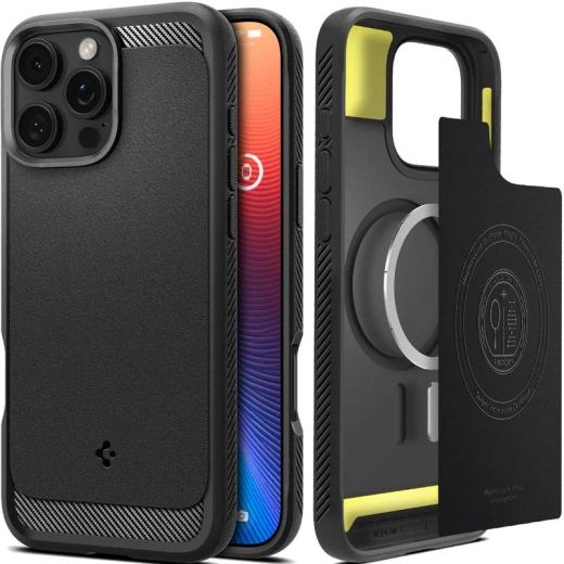 Чехол Spigen Rugged Armor MagSafe Matte Black для iPhone 16 Pro (ACS08115)