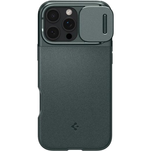 Чехол с защитой камеры Spigen Optik Armor MagSafe Abyss Green для iPhone 16 Pro Max (ACS08016)