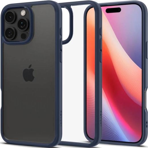Прозрачный чехол Spigen Ultra Hybrid Navy Blue для iPhone 16 Pro Max (ACS07997)