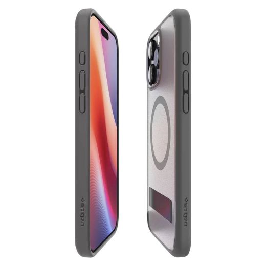 Прозрачный чехол Spigen Ultra Hybrid S (MagFit) Frost Gray для iPhone 16 Pro (ACS08380)