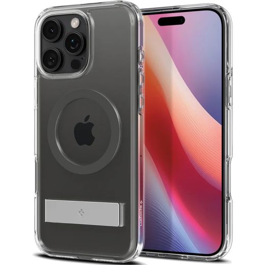 Прозрачный чехол Spigen Ultra Hybrid S MagSafe Graphite для iPhone 16 Pro (ACS08143)