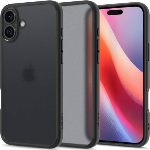 Прозорий чохол Spigen Ultra Hybrid Frost Black для iPhone 16 (ACS08200)