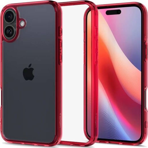 Прозорий чохол Spigen Ultra Hybrid Red Crystal для iPhone 16 (ACS08203)