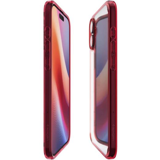 Прозорий чохол Spigen Ultra Hybrid Red Crystal для iPhone 16 (ACS08203)