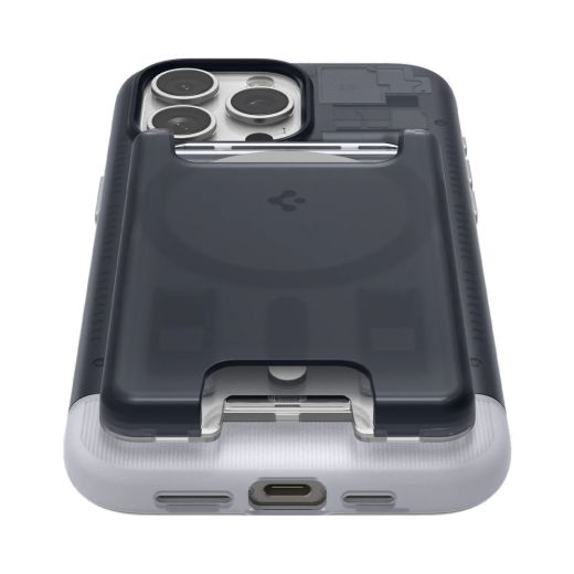 Чехол с кошельком Spigen Classic C1 Bundle (MagFit) Graphite для iPhone 15 Pro (SPBD240002)