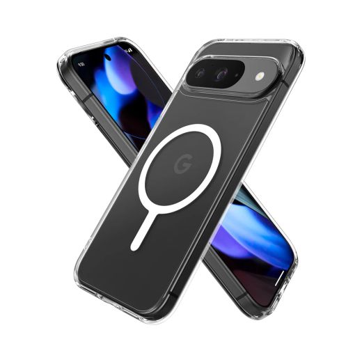 Прозрачный чехол Spigen Ultra Hybrid Metal Ring (MagFit) White для Pixel 9 Pro (ACS07686)