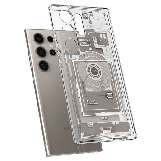 Прозорий чохол Spigen Ultra Hybrid Zero One Natural Titanium для Samsung Galaxy S24 Ultra (ACS07653)