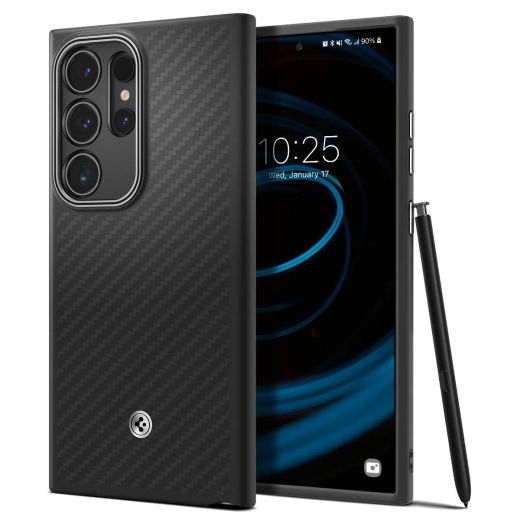 Чохол Spigen Enzo Aramid Matte Black для Samsung Galaxy S24 Ultra (ACS07289)