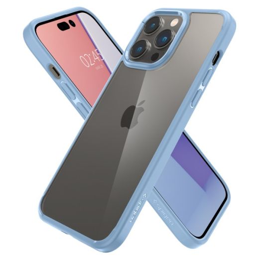 Прозрачный чехол Spigen Crystal Hybrid Sierra Blue для iPhone 14 Pro (ACS04667)