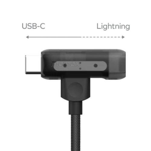 Кабель Momax 1-Link Flow Duo 2 в 1 USB-C to USB-C/Lightning Braided Cable 1.5м Black (DL56D)