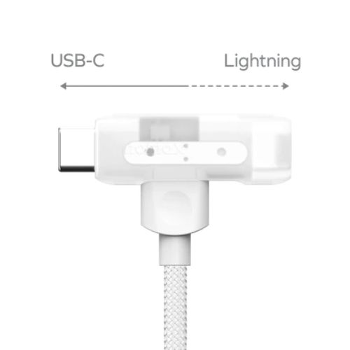 Кабель Momax 1-Link Flow Duo 2 в 1 USB-C to USB-C/Lightning Braided Cable 1.5м White (DL56W)