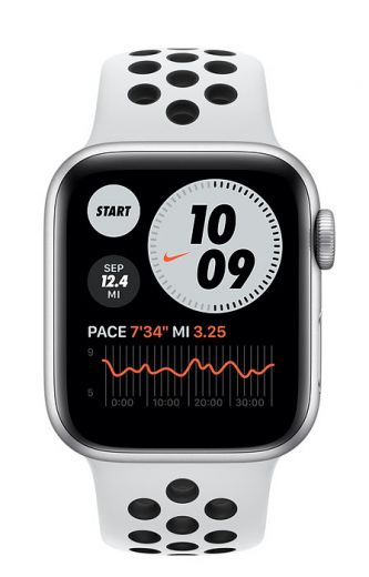 Apple Watch Nike SE GPS 44mm Silver Aluminum Case w. Pure Platinum/Black Nike Sport B. (MYYH2)