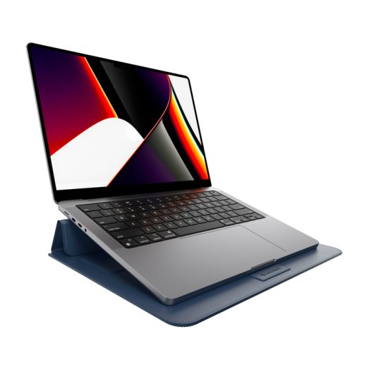 Кожаная подставка SwitchEasy EasyStand Leather Sleeve Midnight Blue для MacBook 14" M1 (2021) (GS-105-232-201-63)