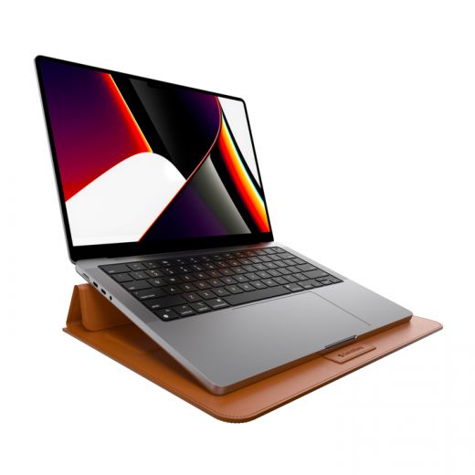 Шкіряна підставка SwitchEasy EasyStand Leather Sleeve Saddle Brown для MacBook 16" M1 (2021) (GS-105-233-201-146)