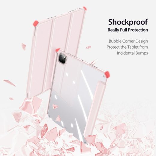 Чехол-подставка Dux Ducis Toby Series Antiskid Leather Tablet Case Pink для iPad Pro 11" (2024) (SS-EDA006475602A)