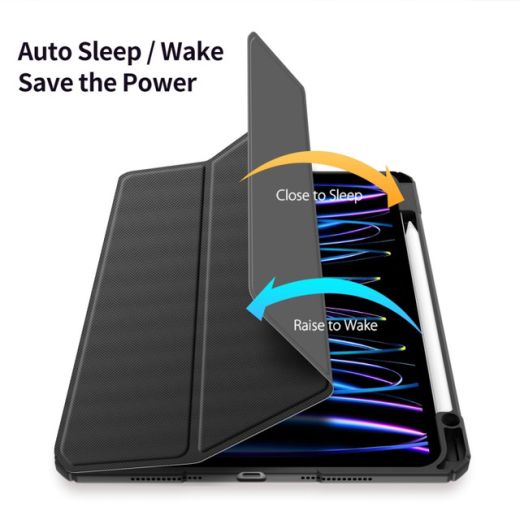 Чехол-подставка Dux Ducis Toby Series Antiskid Leather Tablet Case Black для iPad Pro 11" (2024) (SS-EDA006475602C)