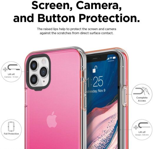 Чохол Elago Clear Hybrid Neon Pink для iPhone 11 Pro Max