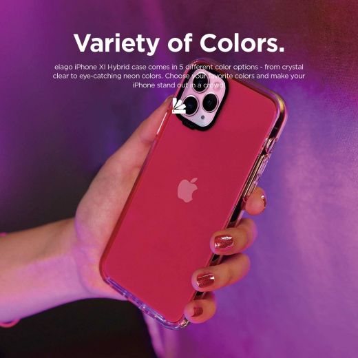 Чехол Elago Clear Hybrid Neon Pink для iPhone 11 Pro Max