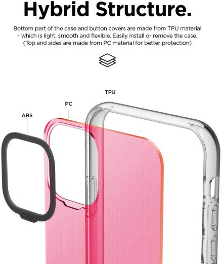 Чохол Elago Clear Hybrid Neon Pink для iPhone 11 Pro Max