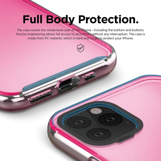 Чехол Elago Clear Hybrid Neon Pink для iPhone 11 Pro Max