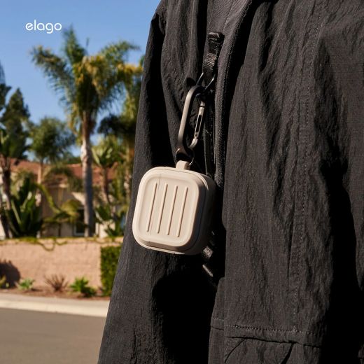Силиконовый чехол Elago Armor Hang Case Stone для AirPods 4 (2024) (EAP4AM-HANG-ST)