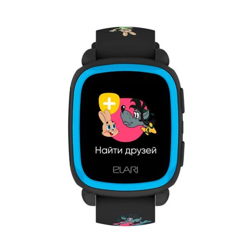 Детские смарт-часы Elari KidPhone NyPogodi Black с GPS-трекером (KP-NP-BP)