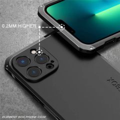 Противоударный чехол Exoticase ElementBox Metal Armor Black Silver для iPhone 16 Pro Max