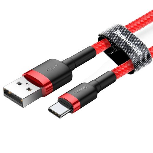 Кабель Baseus Cafule USB-A - Type-C 3A/1m Red (CATKLF-B09)