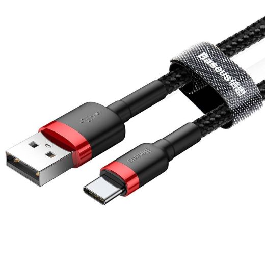 Кабель Baseus Cafule USB-A - Type-C 2A/2m Black/Red (CATKLF-C91)