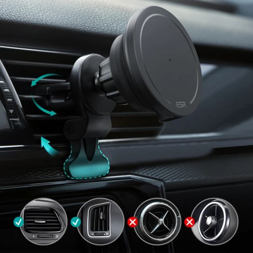 Тримач для iPhone в машину ESR HaloLock Shift Wireless Car Charger Black