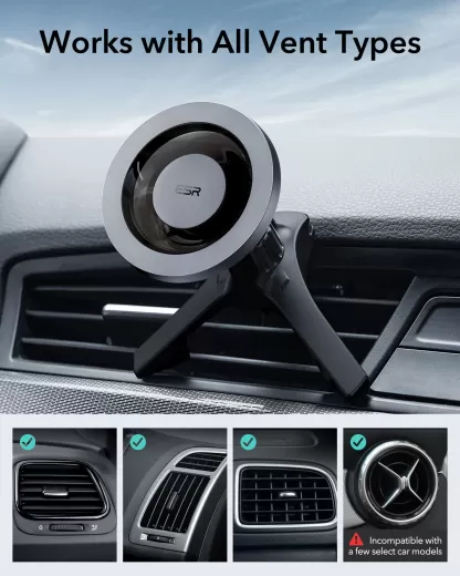 Держатель для телефонов в машину ESR Magnetic Holder With HaloLock Car (Air Vent) Black