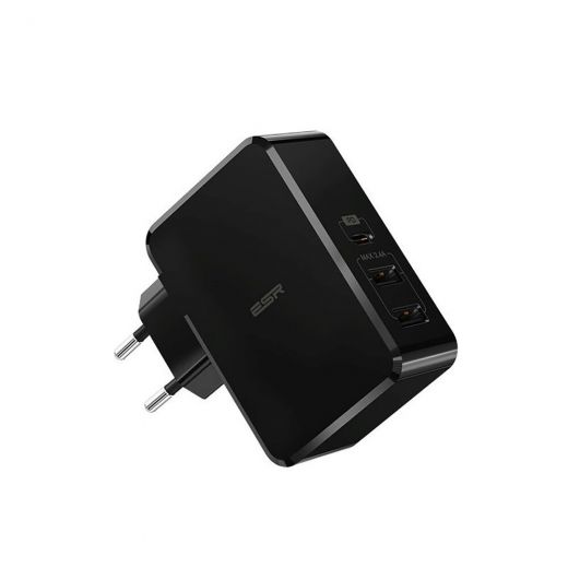 Швидкісний мережевий зарядний пристрій ESR USB Type-C PD + 2 USB Wall Charger Black (EU)