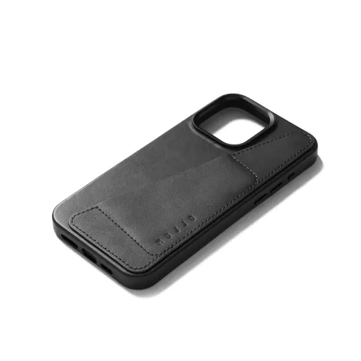 Шкіряний чохол Mujjo Full Leather Wallet Case Black для iPhone 15 Pro Max