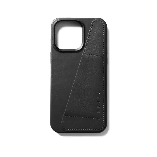 Кожаный чехол Mujjo Full Leather Wallet Case Black для iPhone 15 Pro Max